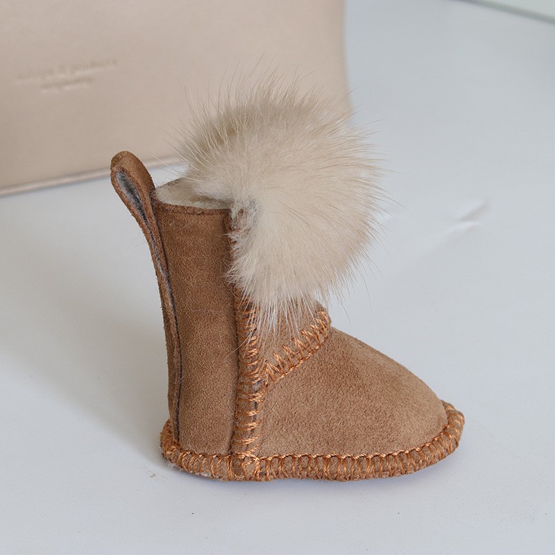 水貂雪地靴小挂件个性百搭水貂毛球皮草车钥匙扣挂饰毛绒包包HB65