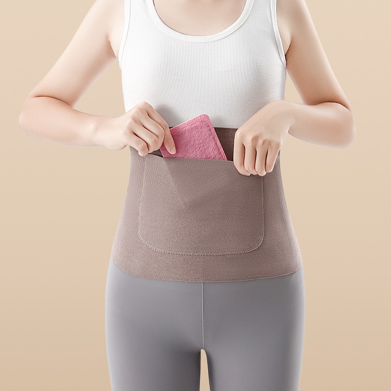 德绒护腰加口袋护腰双兜护腰带保暖发热暖肚护胃男女防寒月子HB27
