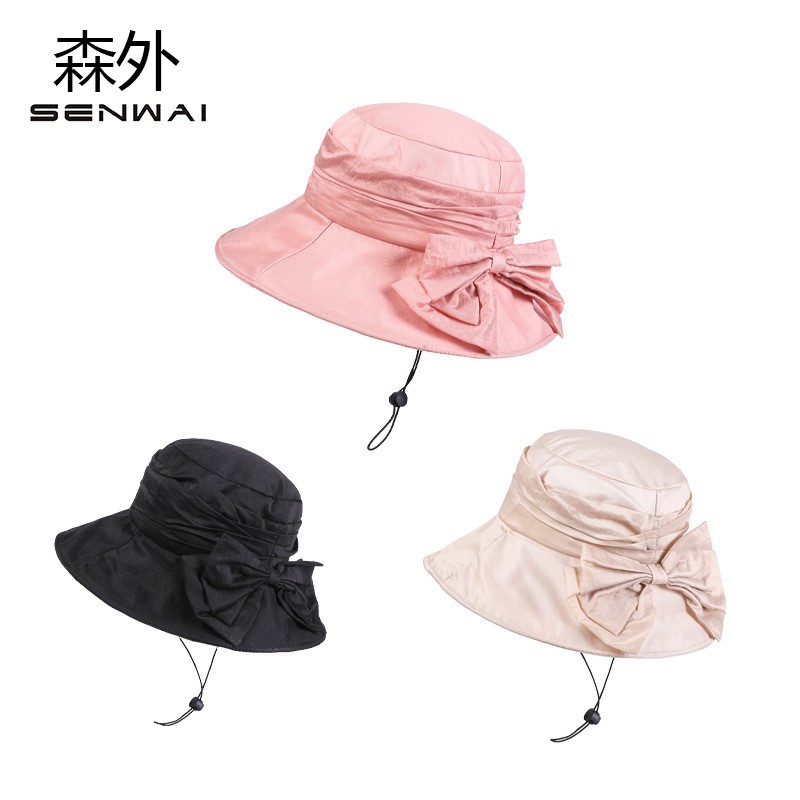 大檐凉帽防晒帽子女出游可折叠遮阳渔夫帽骑车遮脸防紫外线太ZJ50