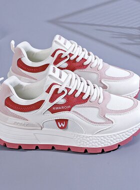 老爹鞋女2026夏季新款透气网面鞋子女韩版百搭厚底休闲跑步运R-57