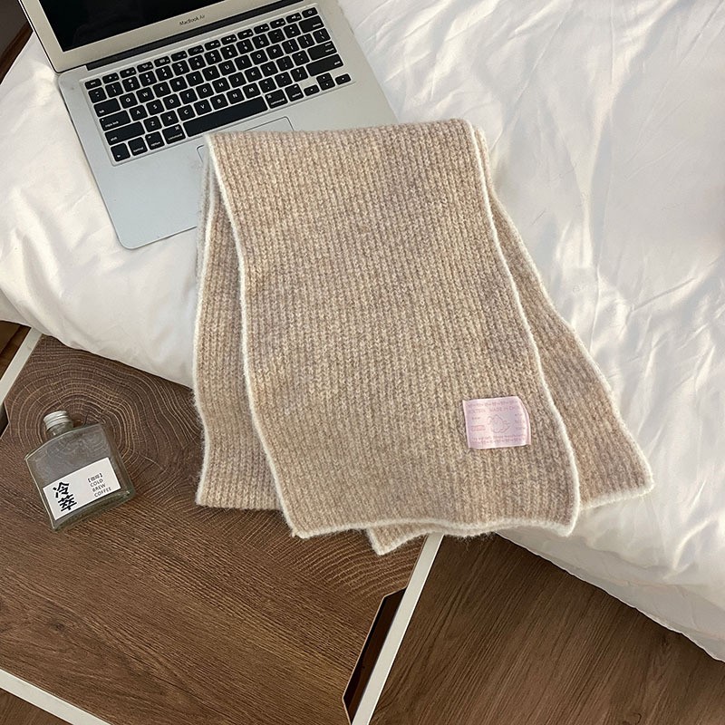 日韩小香风~定单款韩国清新含羊毛围巾女冬季高级感针织毛线SD30