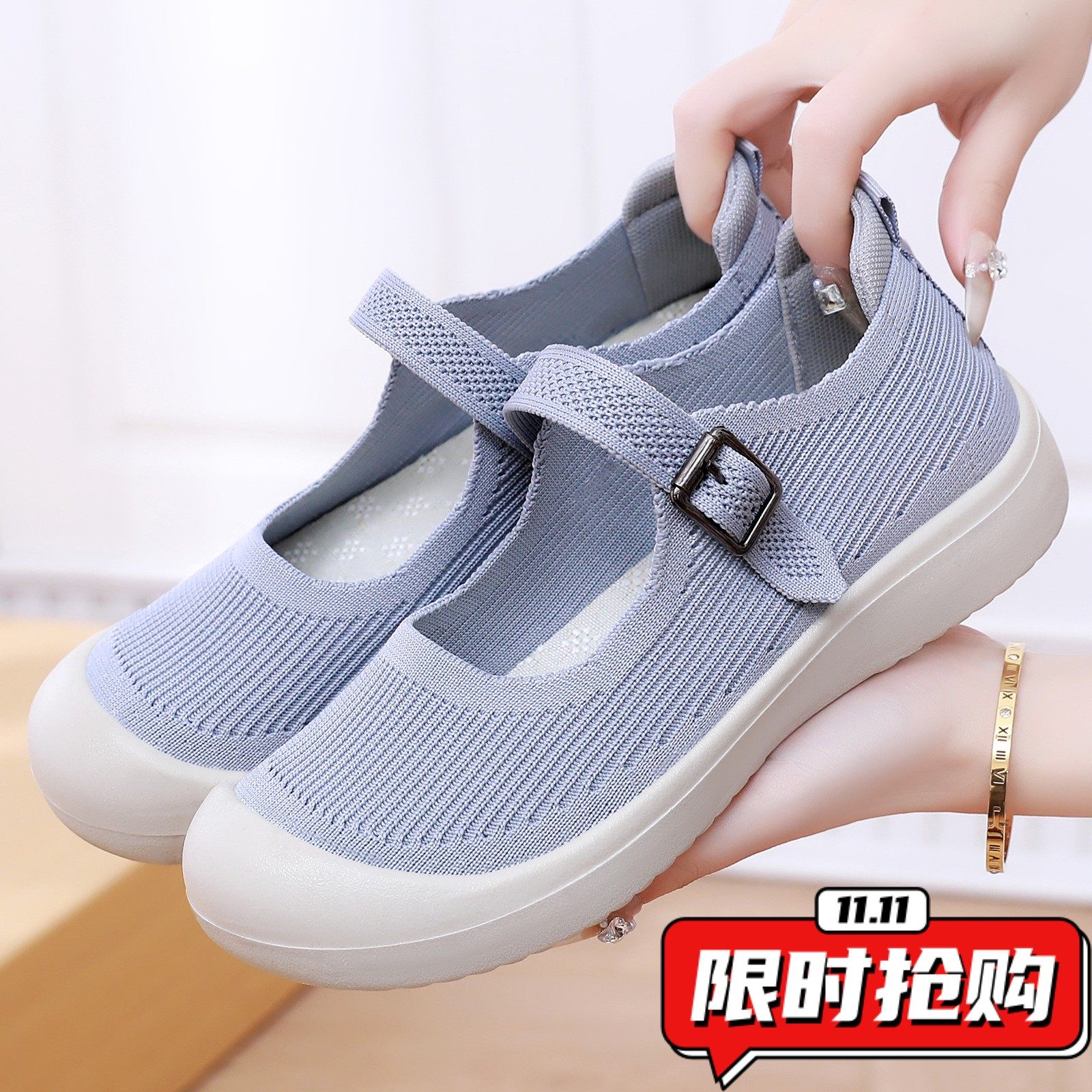 鞋子女新款透气单鞋不累脚休闲鞋镂空百搭舒适女鞋YY03