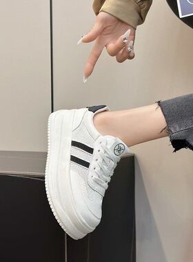 耐磨透气百搭小白鞋女网面学生跑步鞋2026夏季新款休闲平底板S-85