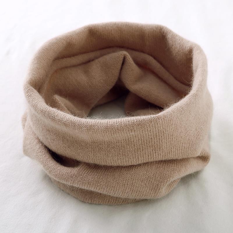 秋冬薄款羊绒围脖男女套头护颈纯色保暖脖套防寒针织围巾百搭HB65