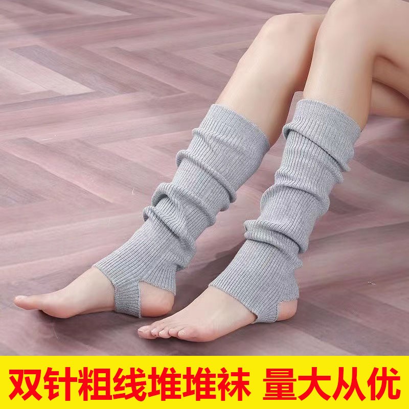 春夏灰色辣妹jk袜套堆堆袜女腿套纯色日系粗线针织洛丽塔堆堆HB79