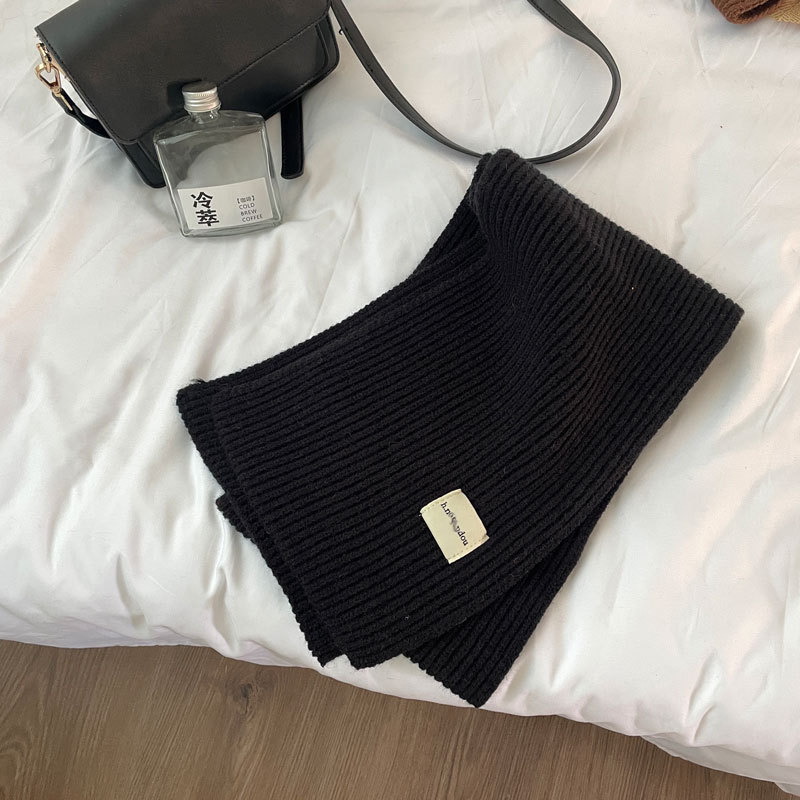 软绵绵韩系女主纯色针织围巾冬季保暖舒服情侣仿羊绒围脖学生SD26