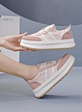 厚底增高阿甘鞋女2026夏季新款显脚小轻便百搭运动休闲老爹鞋L-87