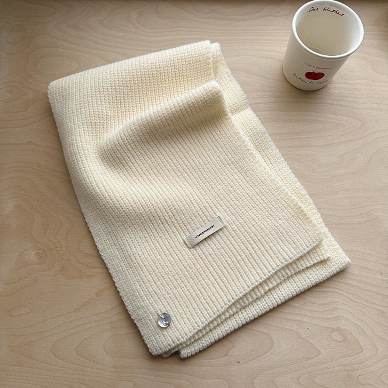 2025韩版针织纯色围巾女冬季加厚保暖百搭高级感学生围脖韩系SD78