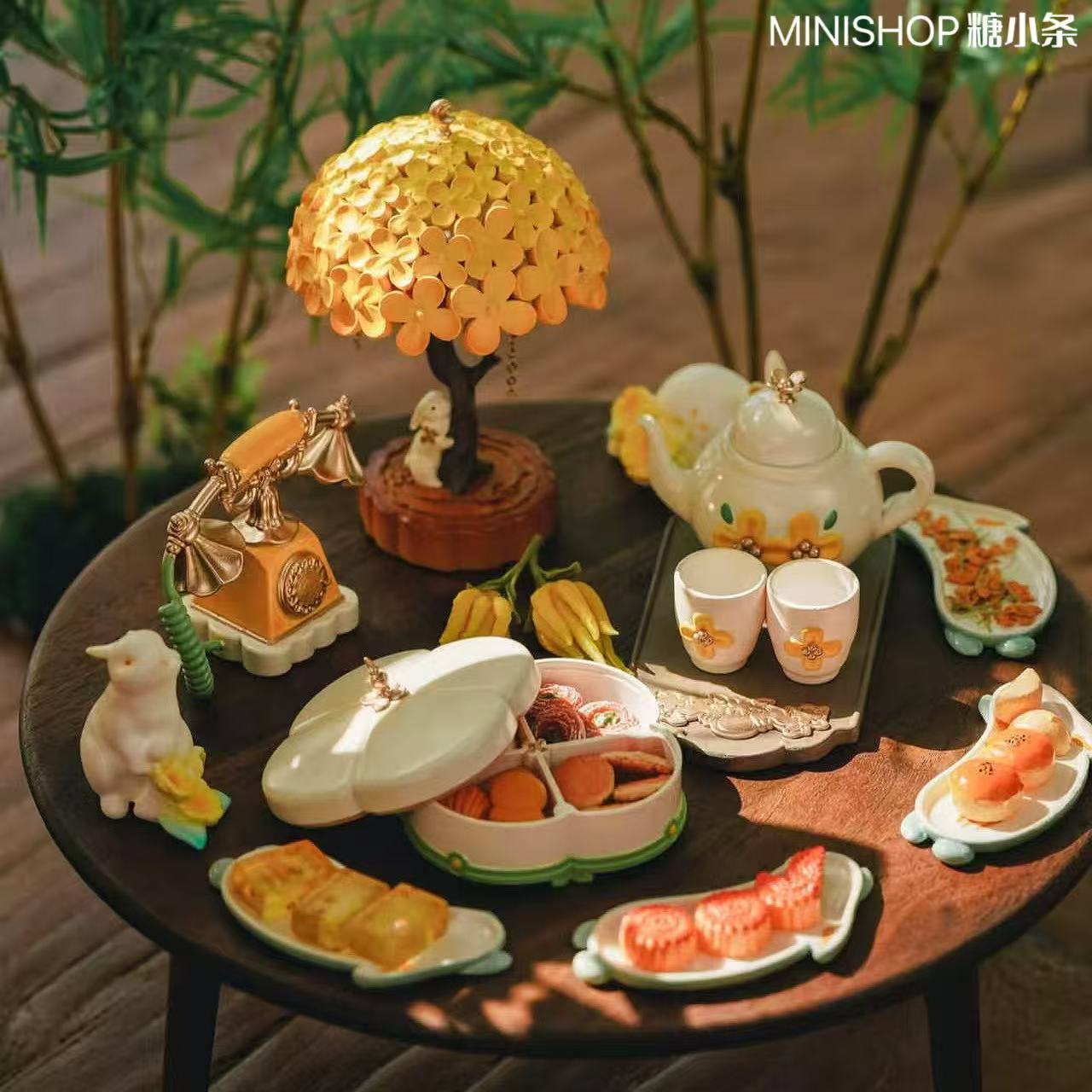 6分中秋桂兔雅集食玩模型