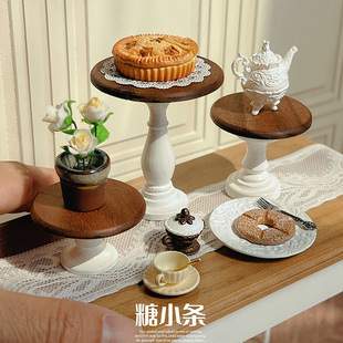 12分黑胡桃甜品架娃屋6分蛋糕托盘blythe小布微缩面包店场景道具