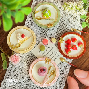 糖小条娃用手涂微缩蝴蝶结盘子手作迷厨房你刀叉模型食玩blythe