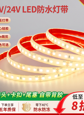 led防水灯带12伏24v灌胶户外庭院自粘摩托货车专用防雨水氛围灯条