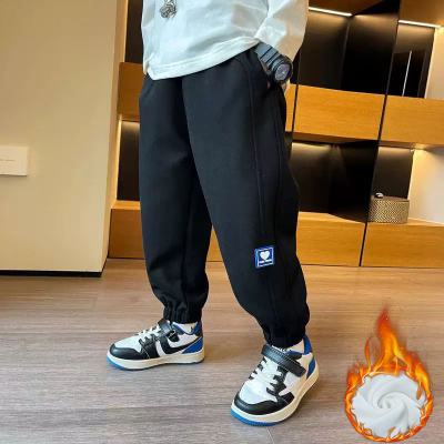 儿童运动裤长裤外穿一体绒卫裤