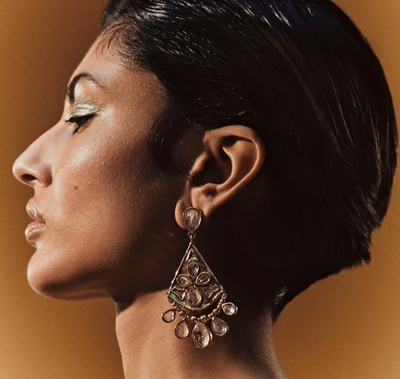 欧美sasa款轻奢Goossen*古森经典cachemire天然岩晶流苏耳环