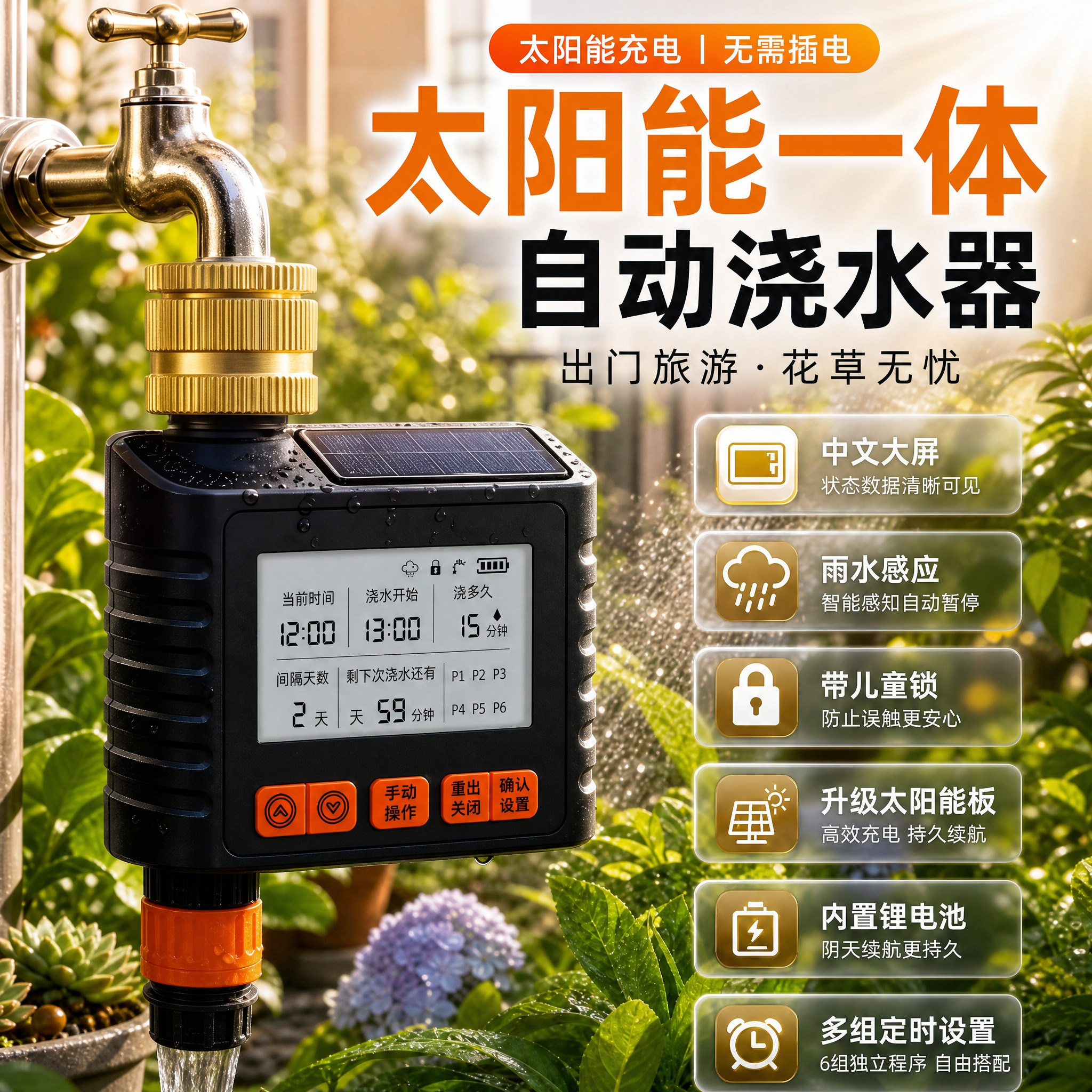 代代发太阳能自动定时浇水器图片