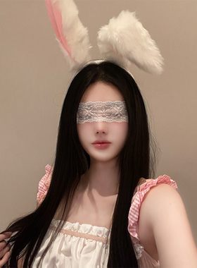 兔子耳朵发箍女款秋冬头饰红色新年发卡头箍兔女郎cos圣诞节装饰