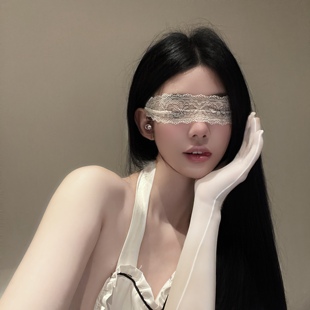 纯欲蕾丝眼罩禁欲系性感透光诱惑蒙眼神秘派对网纱面罩丝带面纱女