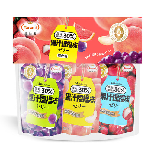 [4口味组合装]Tarami国产塔啦蜜350g捏捏果冻蒟蒻休闲小零食