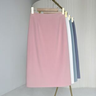 高腰显瘦百搭开叉款 夏款 半身裙A版 新款 中长半裙莫兰迪811 气质西装