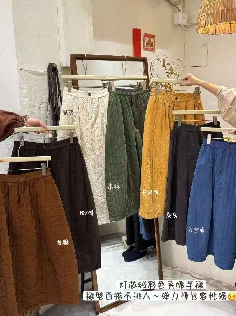 2025秋冬季新款灯芯绒夹棉半裙