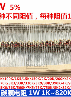 1W5%碳膜电阻包样品包