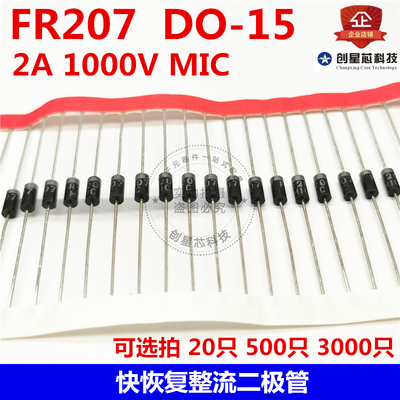 FR207DO-152A1000V直插FR607