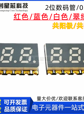 0.2英寸2位贴片动态数码管GS2022CR-G超薄数码屏SMD二位红色10脚