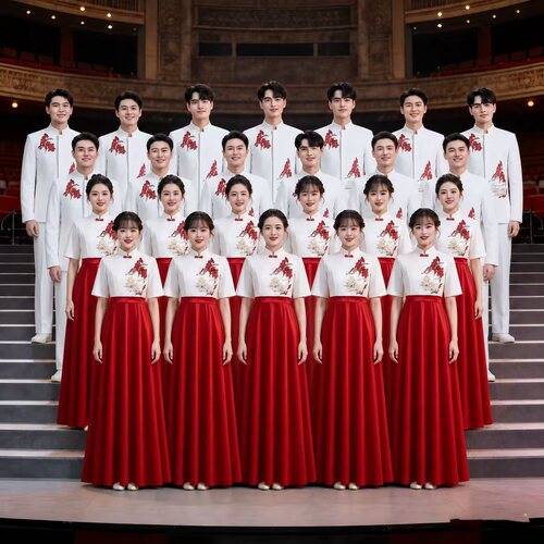 新款男女大合唱演出服套装