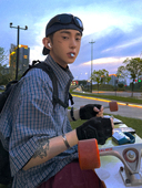 Aurocean 短袖 滑板少年撞色小格子衬衫 轻盈纯棉宽松大版