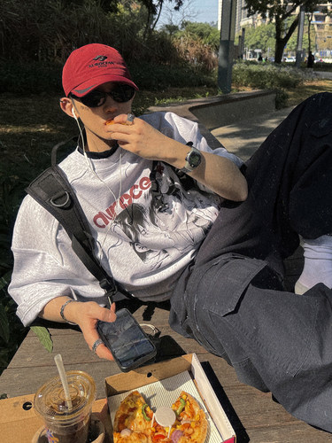 Aurocean数码印做旧短袖