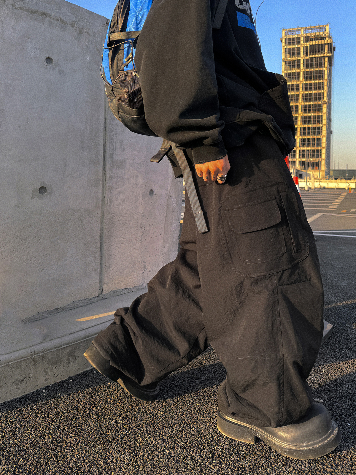 Aurocean 厚绒滑雪卫裤 水洗速干面料保暖加绒大版束脚阔腿棉裤