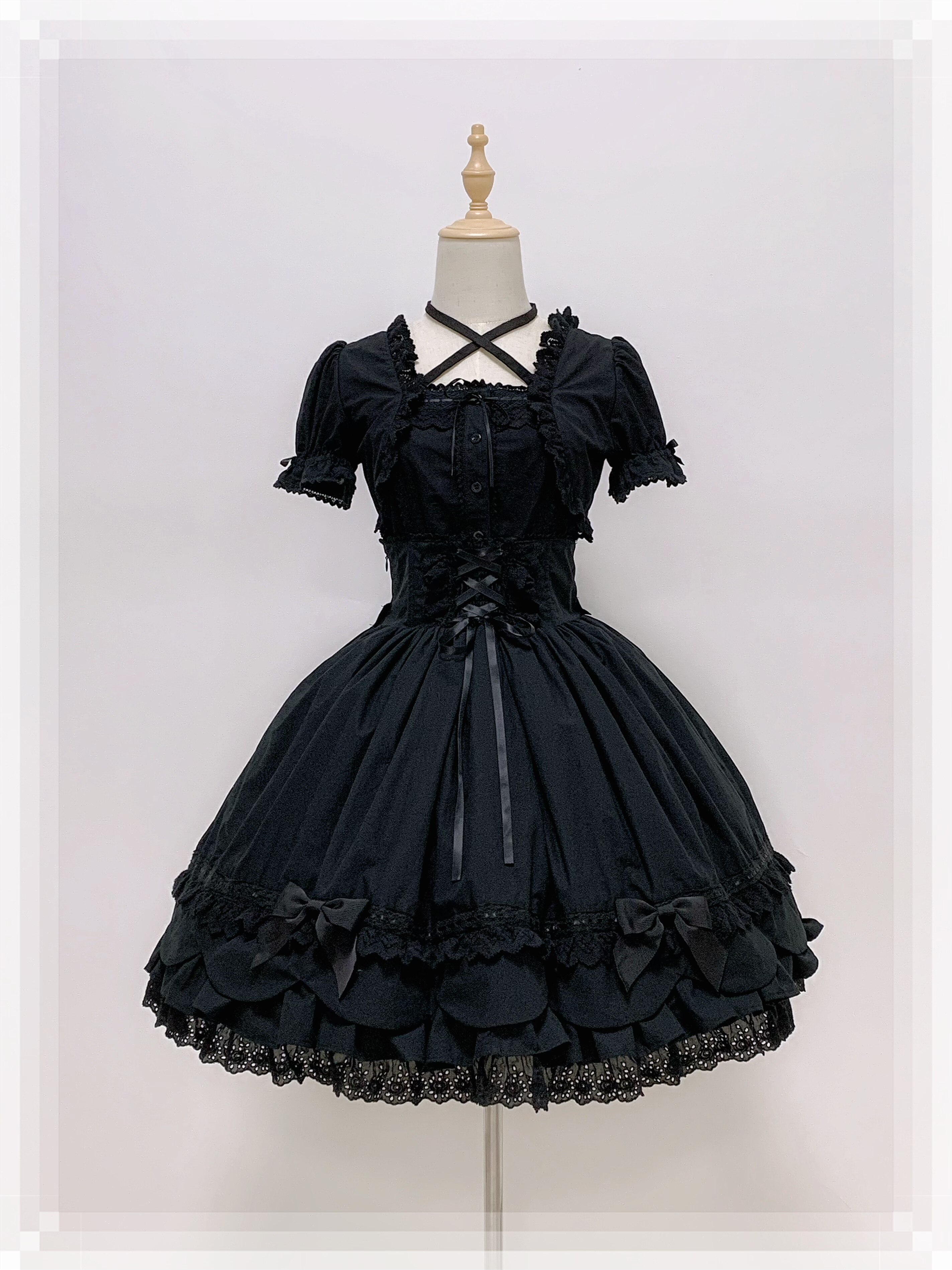thumbnail for [*Kasuga Momohime* Series SK Skirt Full Payment Reservation 7.24-8.30] Lolita vintage pure cotton midi skirt