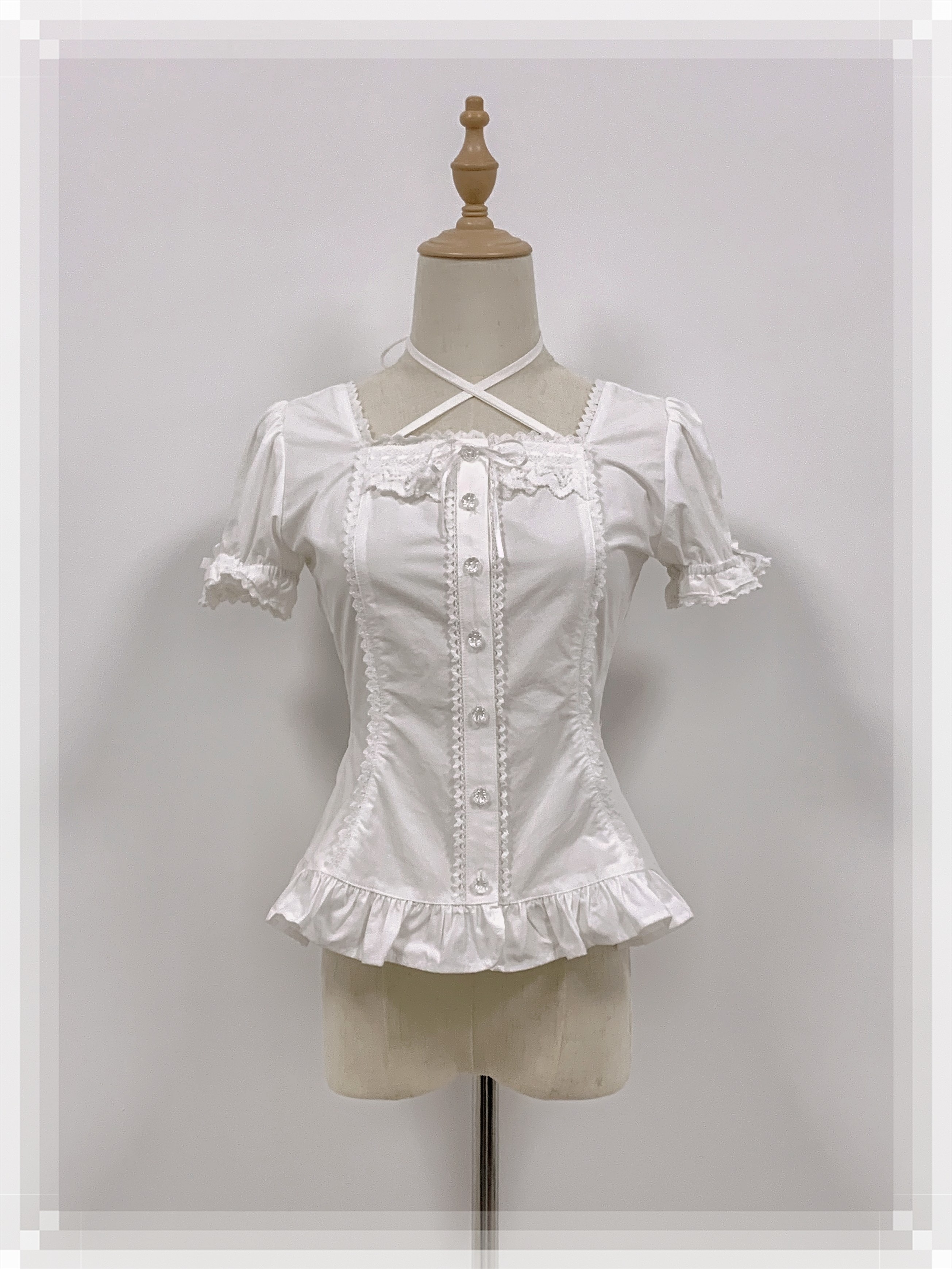 thumbnail for [*Kasuga Momohime* Series Full Shirt Pre-order 7.24-8.30] Lolita vintage pure cotton shirt