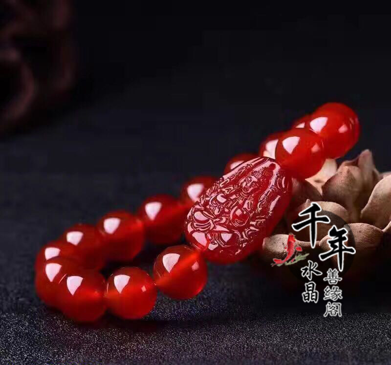 红玛瑙千手观音八大守护神属鼠