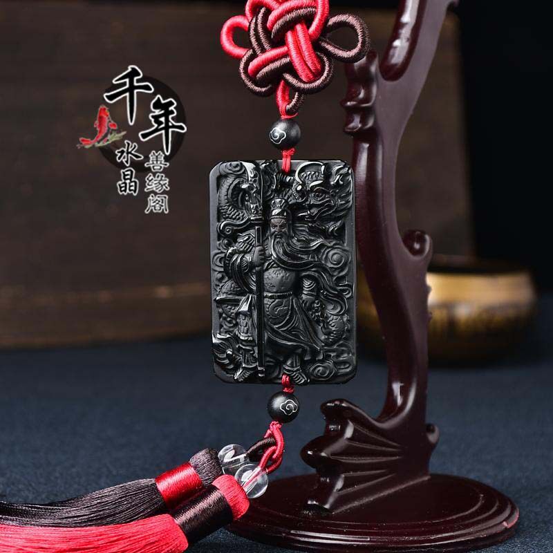 贵神保运挂饰2026年吉祥物饰品天然红曜石关公平安汽车挂