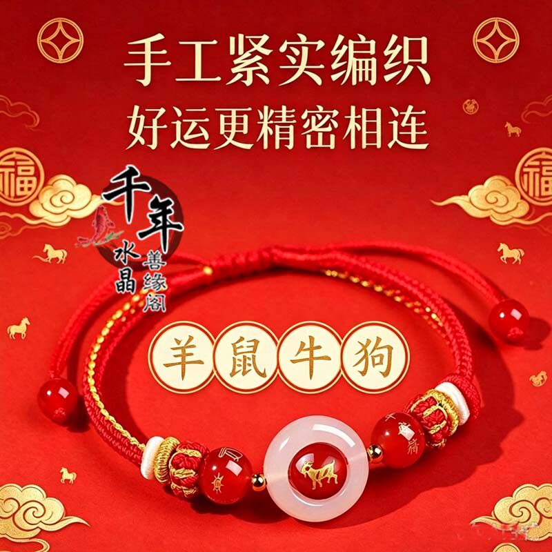羊鼠牛狗太岁平安手绳手工编织