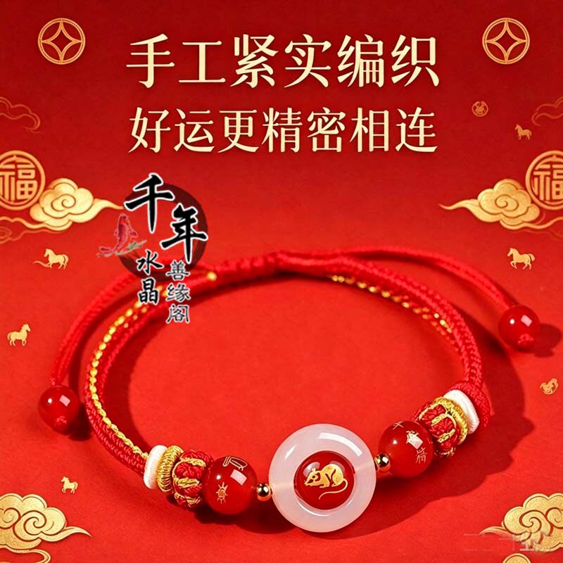 十二生肖平安招财运转吉祥手链