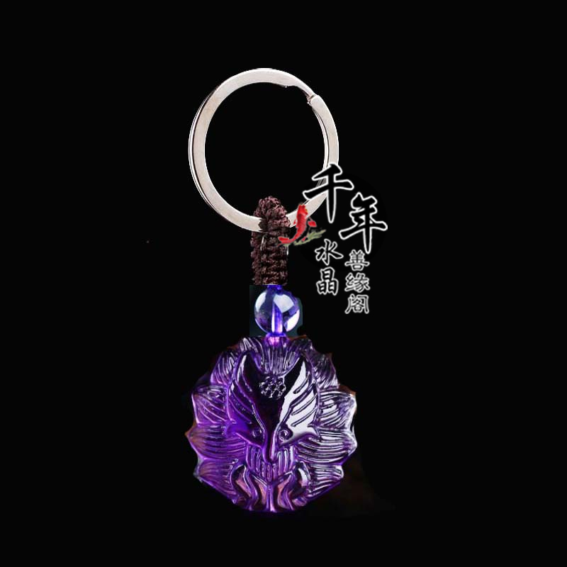 紫水晶旺桃花九尾狐聚财运转