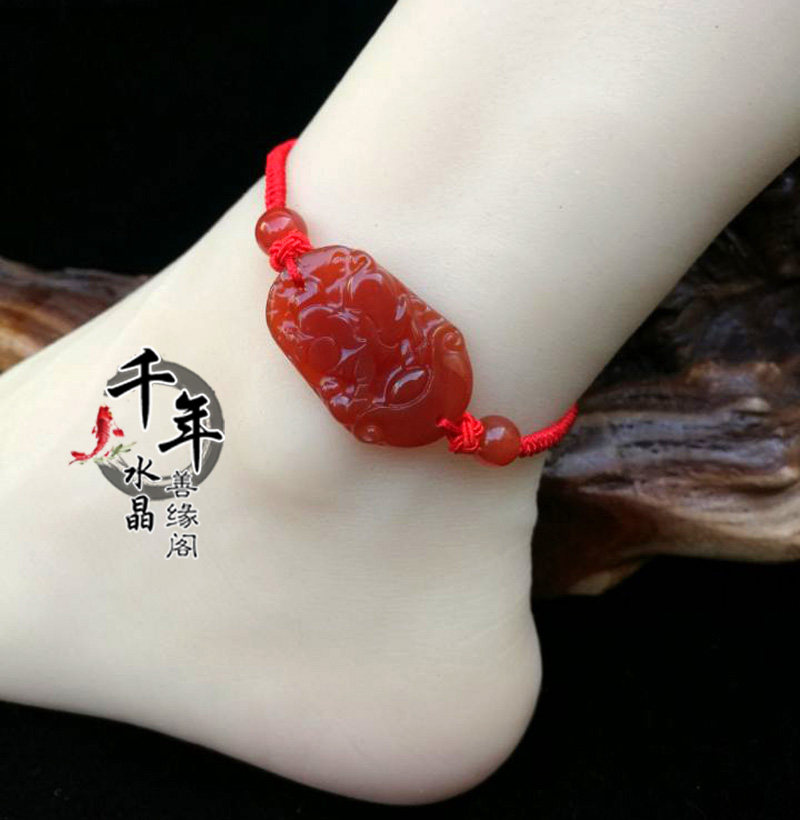 本命年聚财平安属虎红玛瑙手链