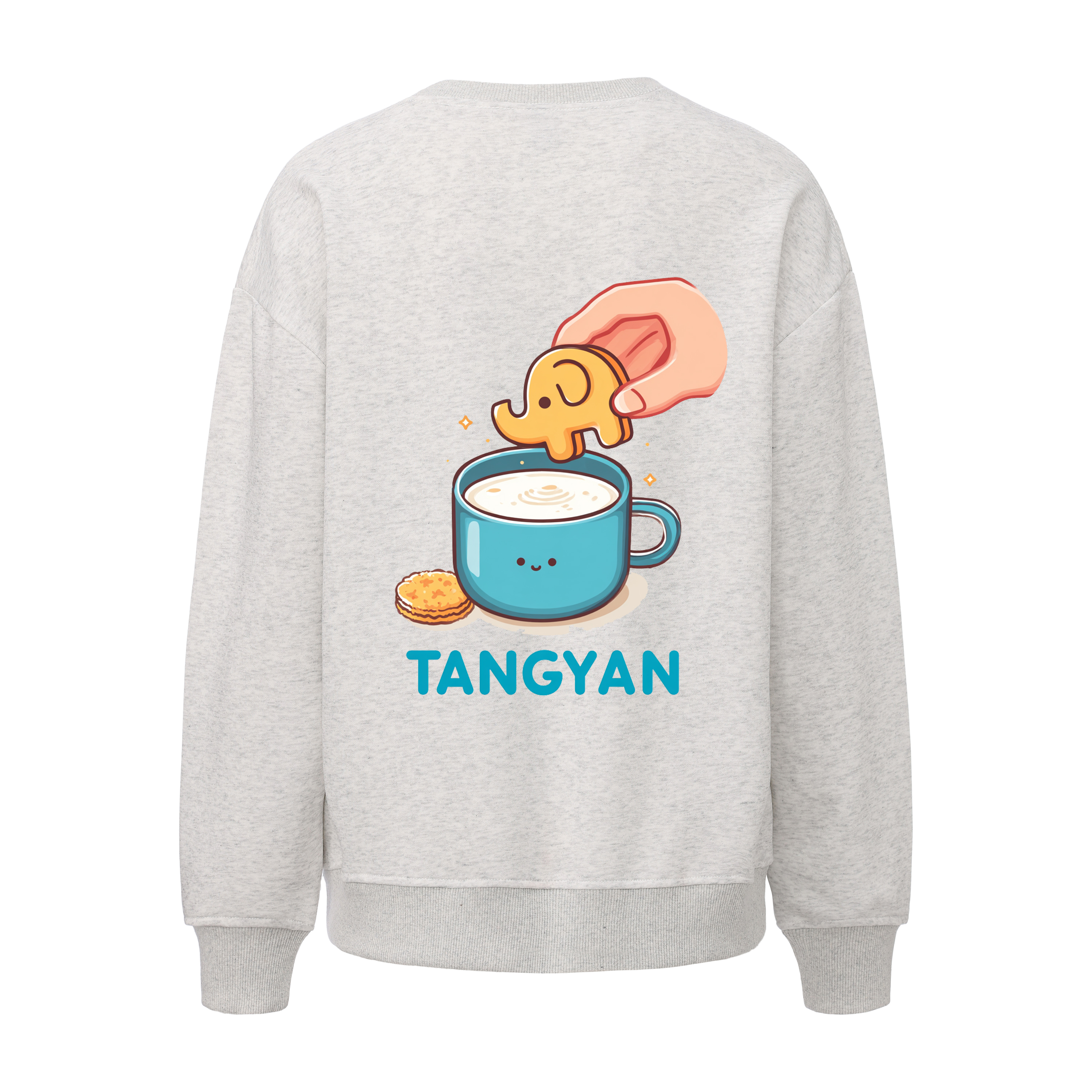 圆领卫衣秋冬季宽松舒适卡通动漫小象饼干印花设计款情侣装上衣