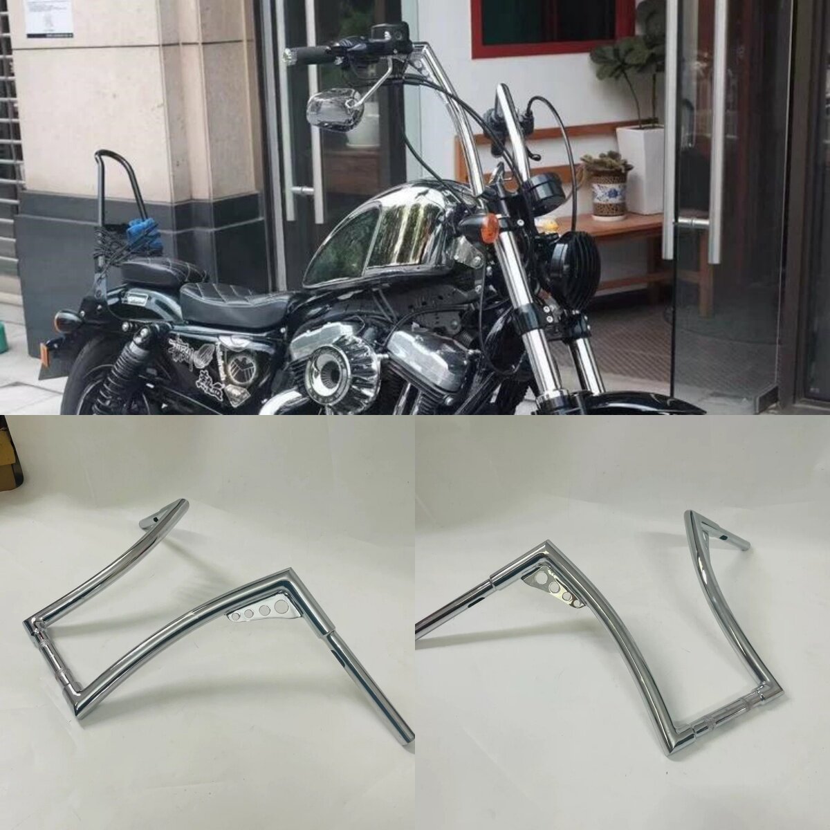 适用于哈雷883 1200 48软尾街霸继承者戴娜路威改装加高车把 高把