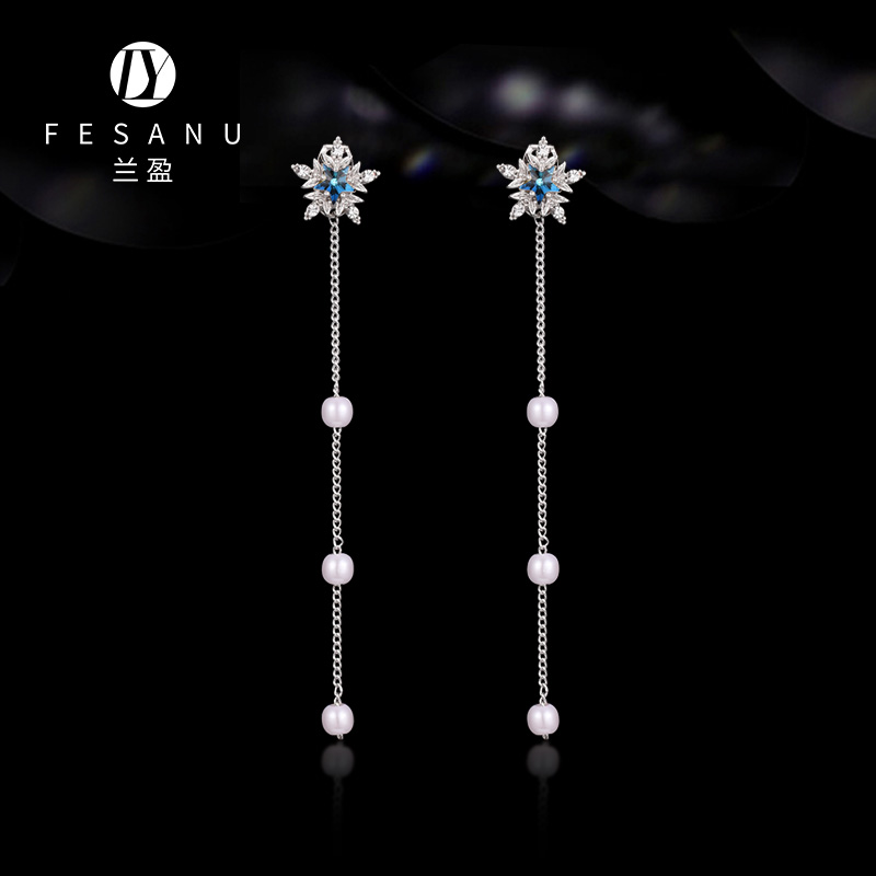 兰盈奥地利水晶雪花耳环