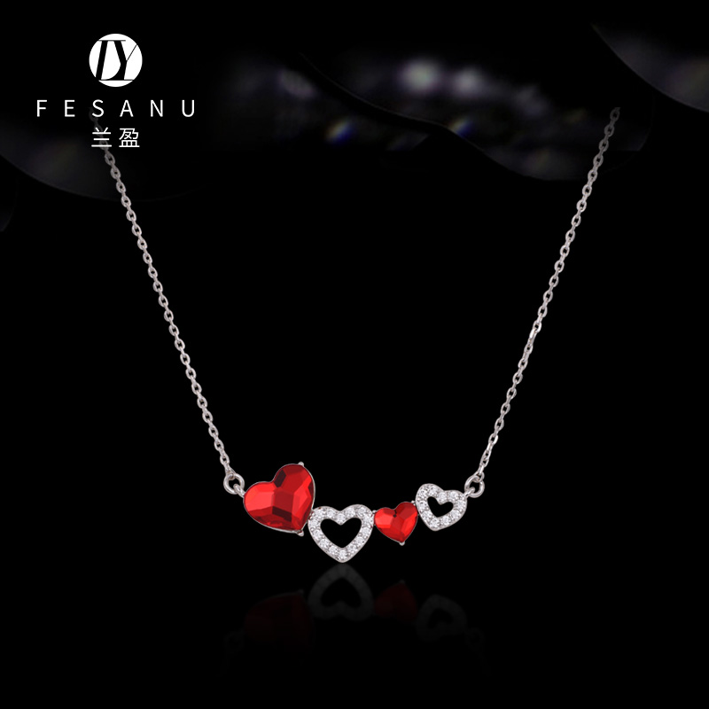 兰盈四叶草水晶项链轻奢小众吊坠