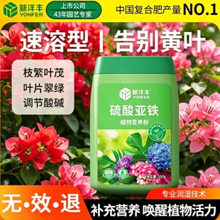 新洋硫酸亚铁花肥料三角梅茶花桂花防黄叶水溶肥盆栽营养土壤调酸