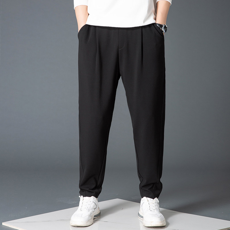 哈伦裤男新款垂感长裤宽松韩版潮流百搭弹力棉运动小脚嘻哈休闲裤