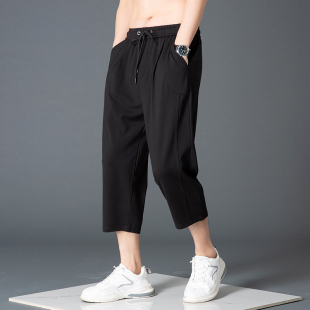 运动短裤 宽松小脚夏季 8分裤 棉料薄款 男 男士 百搭休闲哈伦裤 七分裤