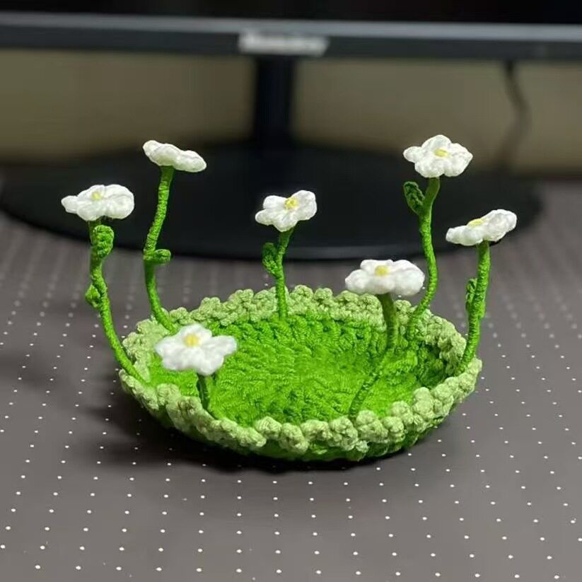 深绿毛线杯垫DIY材料包含教程