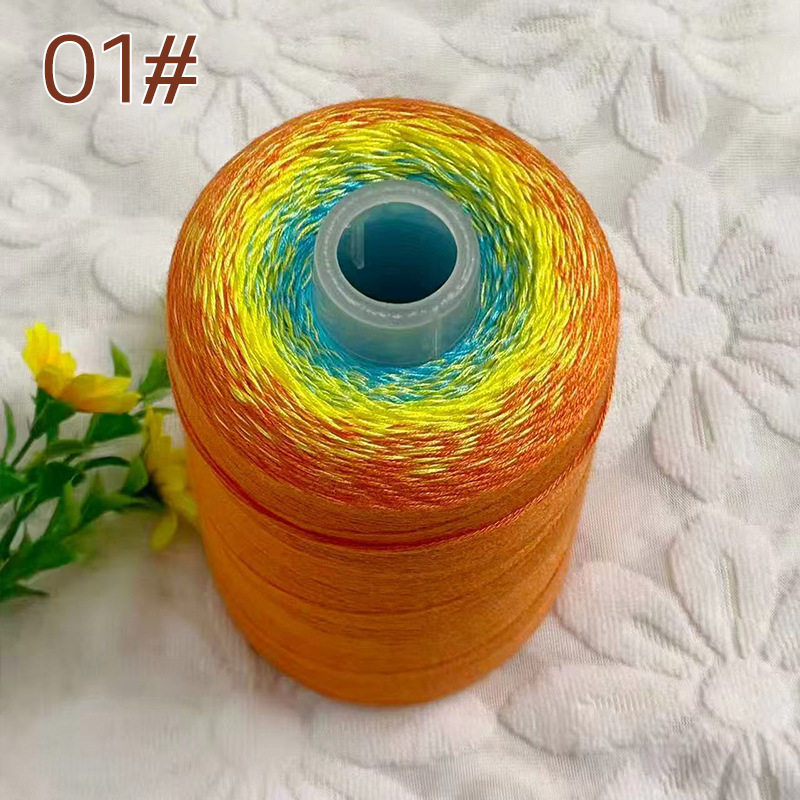 多巴胺渐变彩虹六股珍珠棉毛线