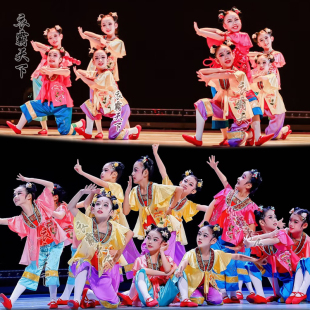 少儿舞蹈津娃传承年画情表演服传统文化演出服装梦娃喜庆年画娃娃