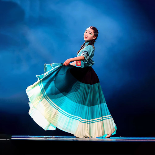 大山彝族舞蹈服女子群舞半身大摆裙少数民族舞台表演出服装火把节